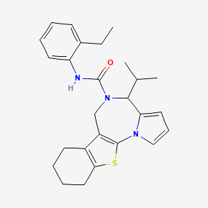 molecular formula C26H31N3OS B1649651 N-(2-ethylphenyl)-4-isopropyl-7,8,9,10-tetrahydro-4H-[1]benzothieno[3,2-f]pyrrolo[1,2-a][1,4]diazepine-5(6H)-carboxamide CAS No. 1029720-85-1