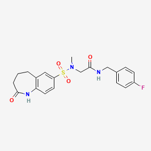 molecular formula C20H22FN3O4S B1649656 N-[(4-Fluorophenyl)methyl]-2-(N-methyl2-oxo-2,3,4,5-tetrahydro-1H-1-benzazepine-7-sulfonamido)acetamide CAS No. 1029767-50-7
