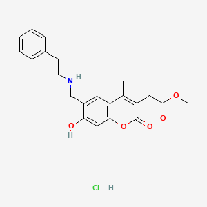 molecular formula C23H26ClNO5 B1649663 methyl 2-(7-hydroxy-4,8-dimethyl-2-oxo-6-((phenethylamino)methyl)-2H-chromen-3-yl)acetate hydrochloride CAS No. 1030021-10-3