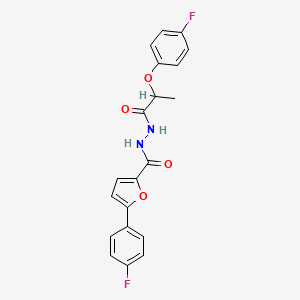 molecular formula C20H16F2N2O4 B1649669 2-(4-fluorophenoxy)-N'-[5-(4-fluorophenyl)furan-2-carbonyl]propanehydrazide CAS No. 1030702-59-0