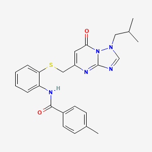 molecular formula C24H25N5O2S B1649682 N-(2-{[(1-isobutyl-7-oxo-1,7-dihydro[1,2,4]triazolo[1,5-a]pyrimidin-5-yl)methyl]thio}phenyl)-4-methylbenzamide CAS No. 1031667-79-4