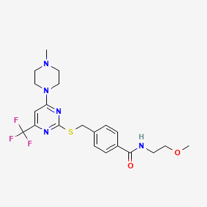 molecular formula C21H26F3N5O2S B1649770 N~1~-(2-methoxyethyl)-4-({[4-(4-methylpiperazino)-6-(trifluoromethyl)-2-pyrimidinyl]sulfanyl}methyl)benzamide CAS No. 1047953-92-3