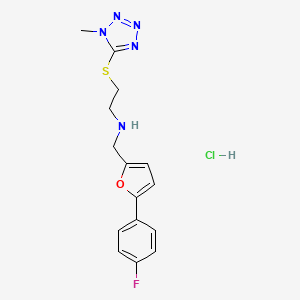 molecular formula C15H17ClFN5OS B1649816 N-{[5-(4-fluorophenyl)-2-furyl]methyl}-2-[(1-methyl-1H-tetrazol-5-yl)thio]ethanamine hydrochloride CAS No. 1050502-70-9