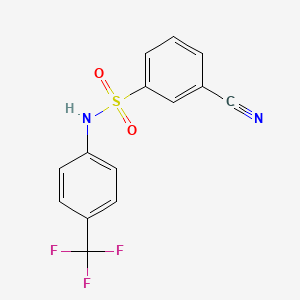 molecular formula C14H9F3N2O2S B1649898 Benzenesulfonamide, 3-cyano-N-(4-(trifluoromethyl)phenyl)- CAS No. 107491-64-5