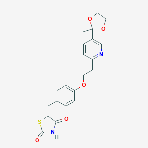 molecular formula C21H22N2O5S B016499 5-[[4-[2-[5-(2-Methyl-1,3-dioxolan-2-yl)pyridin-2-yl]ethoxy]phenyl]methyl]-1,3-thiazolidine-2,4-dione CAS No. 184766-66-3