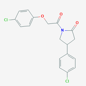 molecular formula C18H15Cl2NO3 B164990 1-((4-Chlorophenoxy)acetyl)-4-(4-chlorophenyl)-2-pyrrolidinone CAS No. 137427-80-6