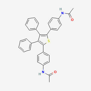 molecular formula C32H26N2O2S B1649900 Acetamide, N,N'-[(3,4-diphenyl-2,5-thiophenediyl)di-4,1-phenylene]bis- CAS No. 107541-96-8