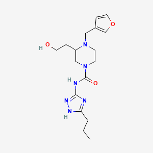 molecular formula C17H26N6O3 B1649929 4-(3-furylmethyl)-3-(2-hydroxyethyl)-N-(5-propyl-4H-1,2,4-triazol-3-yl)piperazine-1-carboxamide CAS No. 1087560-01-7