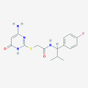 2-[(4-amino-6-hydroxypyrimidin-2-yl)sulfanyl]-N-[1-(4-fluorophenyl)-2-methylpropyl]acetamide