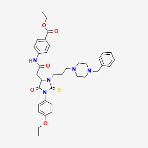 molecular formula C36H43N5O5S B1649981 Ethyl 4-({[3-[3-(4-benzylpiperazin-1-yl)propyl]-1-(4-ethoxyphenyl)-5-oxo-2-thioxoimidazolidin-4-yl]acetyl}amino)benzoate CAS No. 1097198-89-4