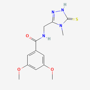 molecular formula C13H16N4O3S B1650036 N-((5-mercapto-4-methyl-4H-1,2,4-triazol-3-yl)methyl)-3,5-dimethoxybenzamide CAS No. 1105192-53-7