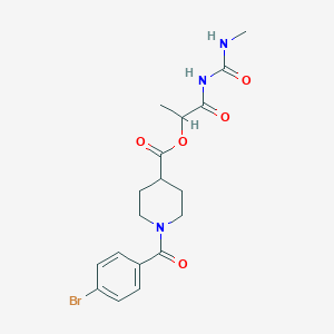 B1650082 1-[(Methylcarbamoyl)amino]-1-oxopropan-2-yl 1-(4-bromobenzoyl)piperidine-4-carboxylate CAS No. 1111447-31-4