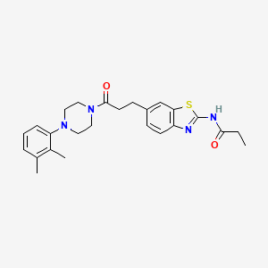 molecular formula C25H30N4O2S B1650099 N-(6-{3-[4-(2,3-dimethylphenyl)piperazin-1-yl]-3-oxopropyl}-1,3-benzothiazol-2-yl)propanamide CAS No. 1114597-45-3