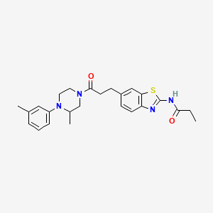 molecular formula C25H30N4O2S B1650100 N-(6-{3-[3-methyl-4-(3-methylphenyl)piperazin-1-yl]-3-oxopropyl}-1,3-benzothiazol-2-yl)propanamide CAS No. 1114597-50-0