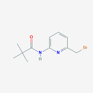 molecular formula C11H15BrN2O B1650106 N-[6-(Bromomethyl)pyridin-2-yl]-2,2-dimethylpropanamide CAS No. 111477-43-1