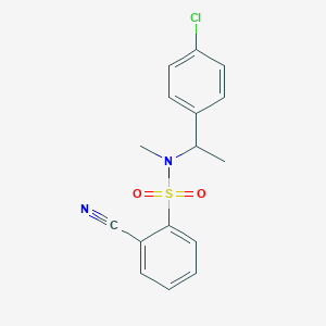 molecular formula C16H15ClN2O2S B1650125 N-[1-(4-chlorophenyl)ethyl]-2-cyano-N-methylbenzene-1-sulfonamide CAS No. 1119391-02-4