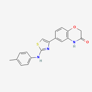 molecular formula C18H15N3O2S B1650184 2H-1,4-Benzoxazin-3(4H)-one, 6-(2-((4-methylphenyl)amino)-4-thiazolyl)- CAS No. 114566-57-3