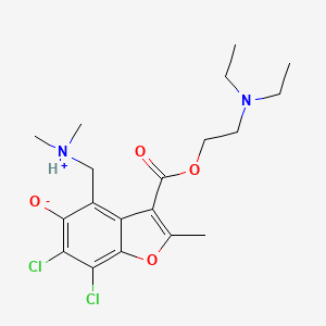 molecular formula C19H26Cl2N2O4 B1650207 2-(Diethylamino)ethyl 6,7-dichloro-4-[(dimethylamino)methyl]-5-hydroxy-2-methyl-1-benzofuran-3-carboxylate CAS No. 114829-14-0