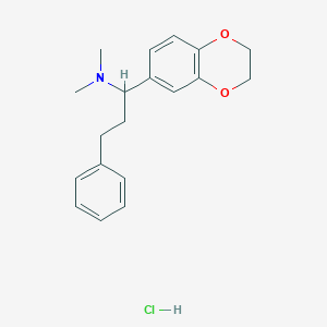 molecular formula C19H24ClNO2 B165022 N,N-Dimethyl-alpha-(2-phenylethyl)-2,3-dihydro-1,4-benzodioxin-6-methanamine hydrochloride CAS No. 130397-03-4