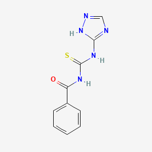 molecular formula C10H9N5OS B1650236 Benzamide, N-[thioxo(1H-1,2,4-triazol-3-ylamino)methyl]- CAS No. 115714-54-0
