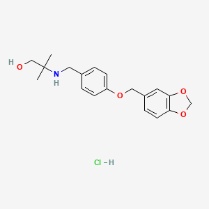 molecular formula C19H24ClNO4 B1650238 2-[[4-(1,3-Benzodioxol-5-ylmethoxy)phenyl]methylamino]-2-methylpropan-1-ol;hydrochloride CAS No. 1158347-32-0