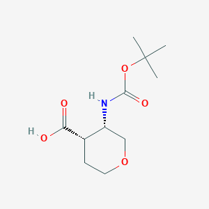 molecular formula C11H19NO5 B1650260 (3S,4S)-3-[(2-methylpropan-2-yl)oxycarbonylamino]oxane-4-carboxylic acid CAS No. 1160263-35-3