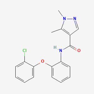 molecular formula C18H16ClN3O2 B1650315 N-[2-(2-chlorophenoxy)phenyl]-1,5-dimethyl-1H-pyrazole-4-carboxamide CAS No. 1170572-64-1