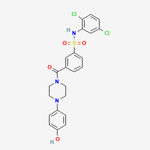 molecular formula C23H21Cl2N3O4S B1650336 N-(2,5-dichlorophenyl)-3-[4-(4-hydroxyphenyl)piperazine-1-carbonyl]benzenesulfonamide CAS No. 1171312-11-0