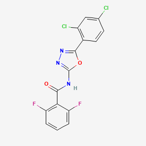 molecular formula C15H7Cl2F2N3O2 B1650395 N-(5-(2,4-dichlorophenyl)-1,3,4-oxadiazol-2-yl)-2,6-difluorobenzamide CAS No. 1172716-01-6