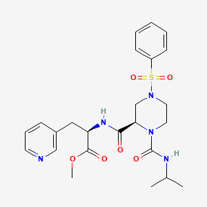 molecular formula C24H31N5O6S B1650419 methyl (2R)-2-[[(2R)-4-(benzenesulfonyl)-1-(propan-2-ylcarbamoyl)piperazine-2-carbonyl]amino]-3-pyridin-3-ylpropanoate CAS No. 1175804-03-1