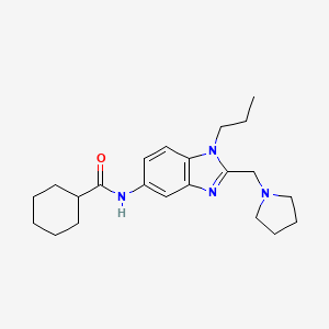 molecular formula C22H32N4O B1650462 N-[1-propyl-2-(1-pyrrolidinylmethyl)-1H-1,3-benzimidazol-5-yl]-1-cyclohexanecarboxamide CAS No. 1184977-05-6
