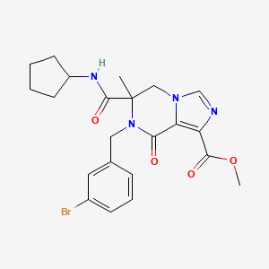 molecular formula C22H25BrN4O4 B1650513 Methyl 7-(3-bromobenzyl)-6-[(cyclopentylamino)carbonyl]-6-methyl-8-oxo-5,6,7,8-tetrahydroimidazo[1,5-a]pyrazine-1-carboxylate CAS No. 1185105-90-1