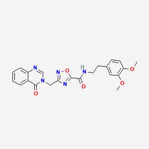 molecular formula C22H21N5O5 B1650542 N-[2-(3,4-dimethoxyphenyl)ethyl]-3-[(4-oxoquinazolin-3(4H)-yl)methyl]-1,2,4-oxadiazole-5-carboxamide CAS No. 1185166-49-7