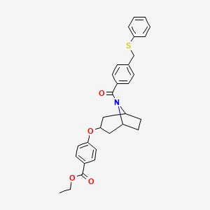 molecular formula C30H31NO4S B1650548 Ethyl 4-[(8-{4-[(phenylsulfanyl)methyl]benzoyl}-8-azabicyclo[3.2.1]oct-3-yl)oxy]benzoate CAS No. 1185173-61-8