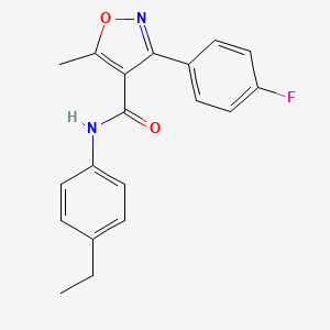 molecular formula C19H17FN2O2 B1650549 N-(4-ethylphenyl)-3-(4-fluorophenyl)-5-methylisoxazole-4-carboxamide CAS No. 1185175-55-6