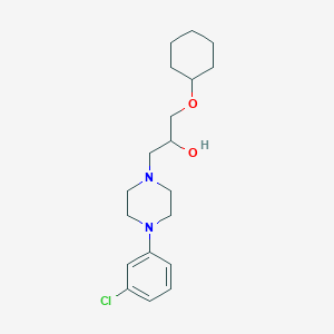 molecular formula C19H29ClN2O2 B1650554 1-Piperazineethanol, 4-(3-chlorophenyl)-alpha-[(cyclohexyloxy)methyl]- CAS No. 1185194-72-2