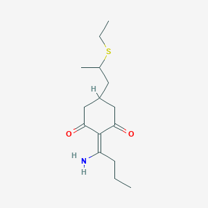 molecular formula C15H25NO2S B165057 2-(1-Aminobutylidene)-5-(2-ethylthiopropyl)cyclohexane-1,3-dione CAS No. 113561-03-8