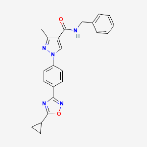 molecular formula C23H21N5O2 B1650611 N-benzyl-1-[4-(5-cyclopropyl-1,2,4-oxadiazol-3-yl)phenyl]-3-methyl-1H-pyrazole-4-carboxamide CAS No. 1189375-07-2