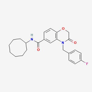molecular formula C24H27FN2O3 B1650622 N-cyclooctyl-4-(4-fluorobenzyl)-3-oxo-3,4-dihydro-2H-1,4-benzoxazine-6-carboxamide CAS No. 1189438-05-8