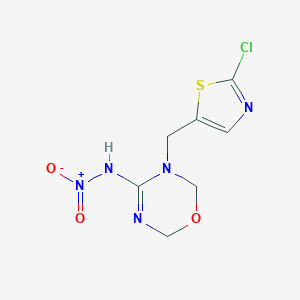 molecular formula C7H8ClN5O3S B165066 N-[3-[(2-chloro-1,3-thiazol-5-yl)methyl]-2,6-dihydro-1,3,5-oxadiazin-4-yl]nitramide CAS No. 171103-04-1