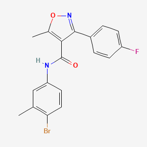 molecular formula C18H14BrFN2O2 B1650661 N-(4-bromo-3-methylphenyl)-3-(4-fluorophenyl)-5-methyl-1,2-oxazole-4-carboxamide CAS No. 1189701-24-3