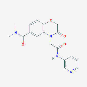 molecular formula C18H18N4O4 B1650684 N,N-dimethyl-3-oxo-4-[2-oxo-2-(pyridin-3-ylamino)ethyl]-3,4-dihydro-2H-1,4-benzoxazine-6-carboxamide CAS No. 1189880-38-3