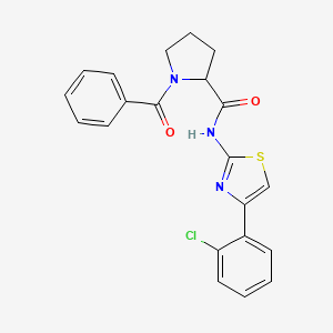 B1650730 1-benzoyl-N-[4-(2-chlorophenyl)-1,3-thiazol-2-yl]pyrrolidine-2-carboxamide CAS No. 1192840-05-3