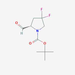 molecular formula C10H15F2NO3 B1650740 tert-butyl (2S)-4,4-difluoro-2-formylpyrrolidine-1-carboxylate CAS No. 1194032-45-5