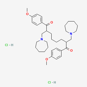 molecular formula C36H54Cl2N2O4 B1650809 2,7-Bis((hexahydro-1H-azepin-1-yl)methyl)-1,8-bis(4-methoxyphenyl)-1,8-octanedione 2HCl CAS No. 120698-34-2