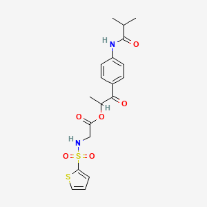 molecular formula C19H22N2O6S2 B1650825 [1-[4-(2-Methylpropanoylamino)phenyl]-1-oxopropan-2-yl] 2-(thiophen-2-ylsulfonylamino)acetate CAS No. 1208893-83-7