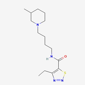 molecular formula C15H26N4OS B1650837 4-ethyl-N-[4-(3-methylpiperidin-1-yl)butyl]-1,2,3-thiadiazole-5-carboxamide CAS No. 1209997-08-9