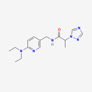 molecular formula C15H22N6O B1650838 N-{[6-(diethylamino)pyridin-3-yl]methyl}-2-(1H-1,2,4-triazol-1-yl)propanamide CAS No. 1209997-88-5