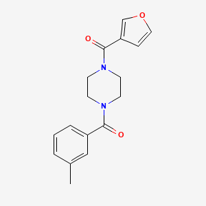 molecular formula C17H18N2O3 B1650852 Furan-3-yl-[4-(3-methylbenzoyl)piperazin-1-yl]methanone CAS No. 1210734-78-3