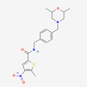 molecular formula C20H25N3O4S B1650854 N-[[4-[(2,6-dimethylmorpholin-4-yl)methyl]phenyl]methyl]-5-methyl-4-nitrothiophene-2-carboxamide CAS No. 1210870-22-6